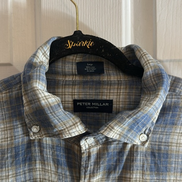 Peter millar Ravello Angelite Linen Sport Shirt 100% linen large - Picture 5 of 6